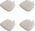 White Linen U‑Shaped Tied Dining Chair Cushions