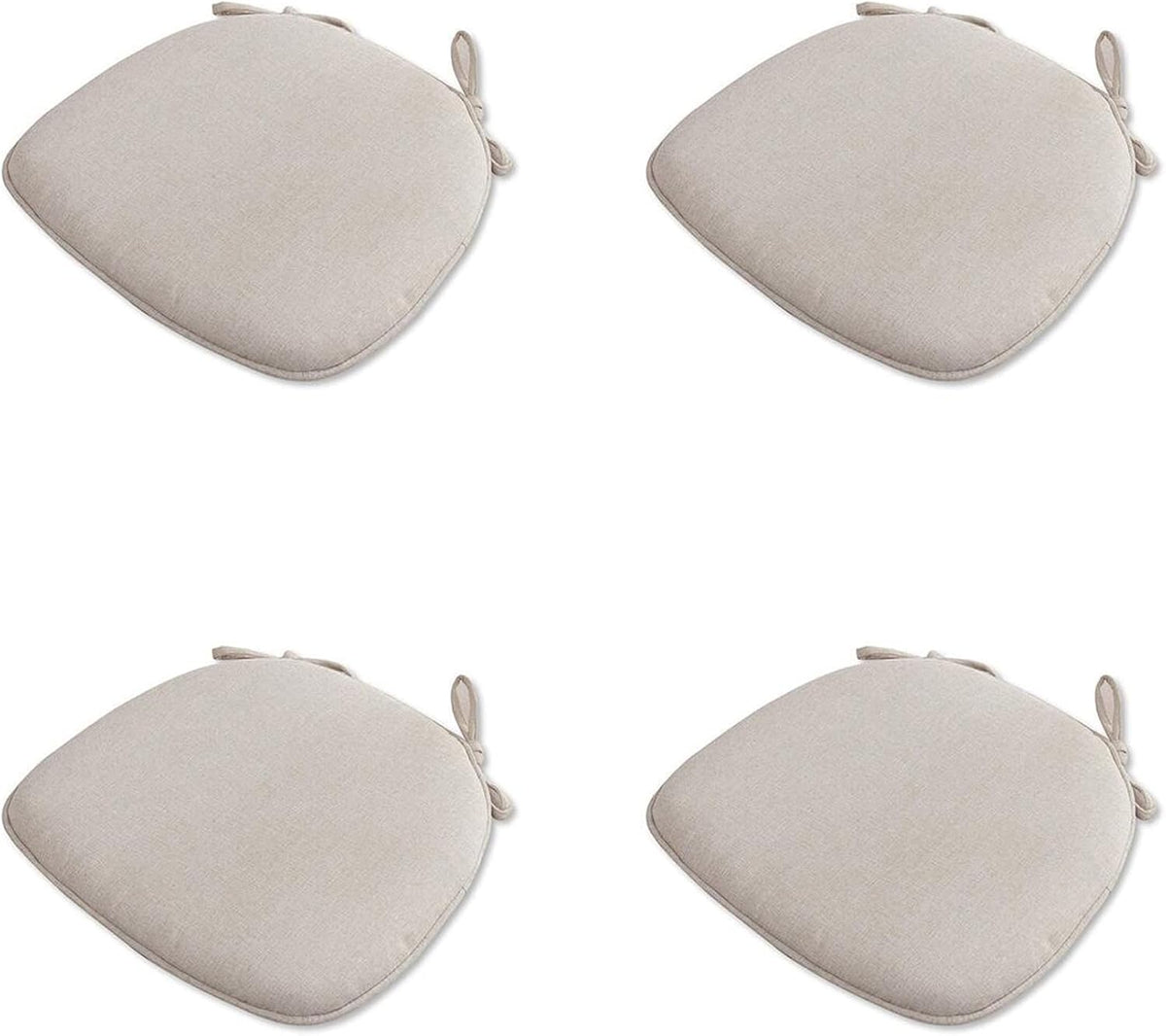 White Linen U‑Shaped Tied Dining Chair Cushions