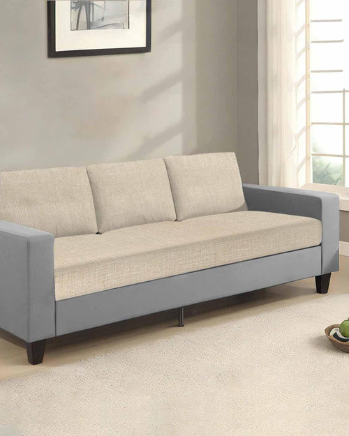 Beige Linen Stretch Sofa Cushion Covers