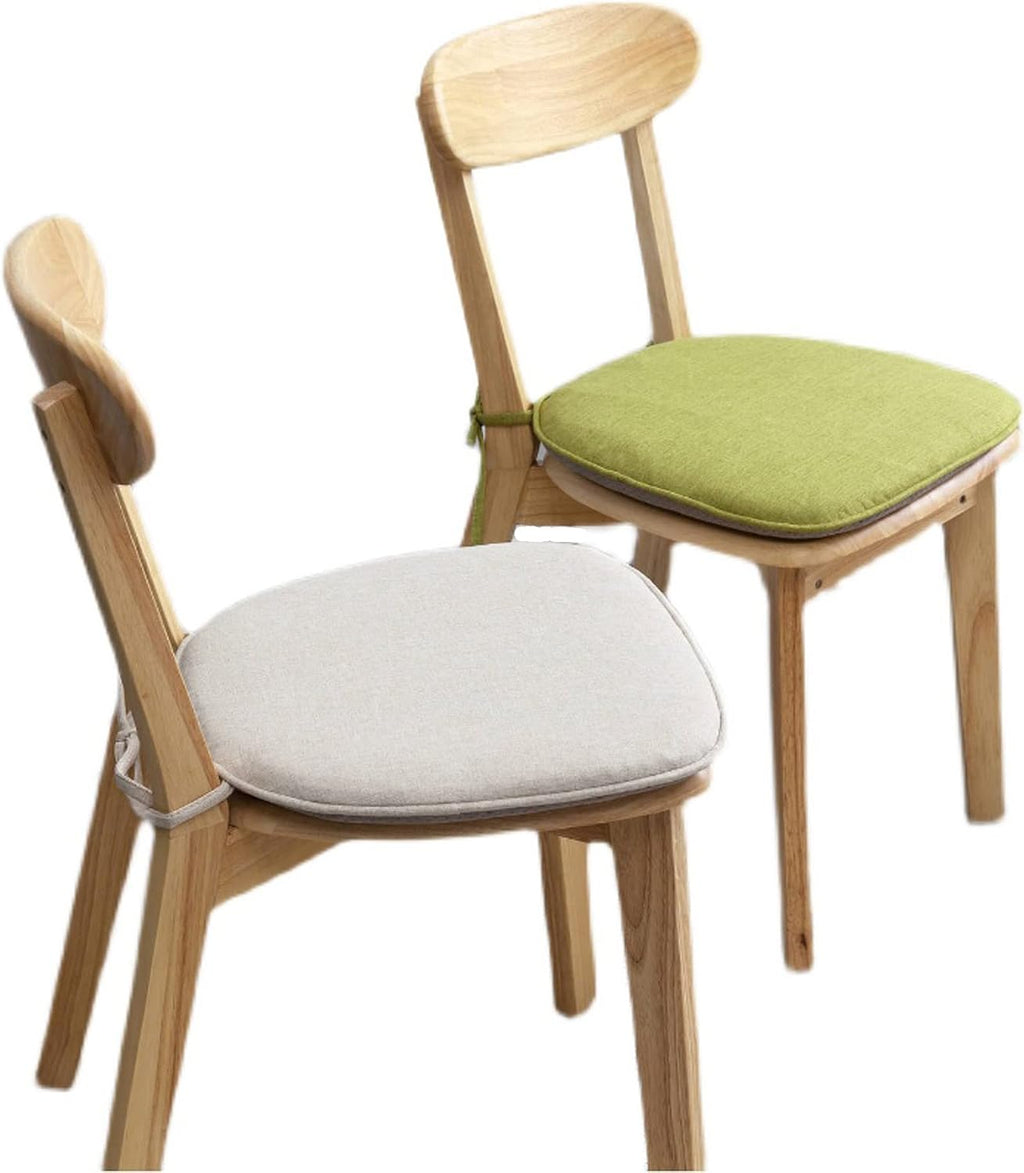 White Linen U‑Shaped Tied Dining Chair Cushions