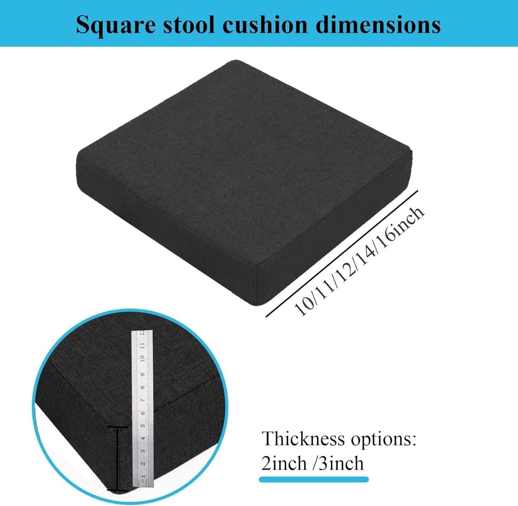 Square Tied High‑Density Spoon Stool Cushions