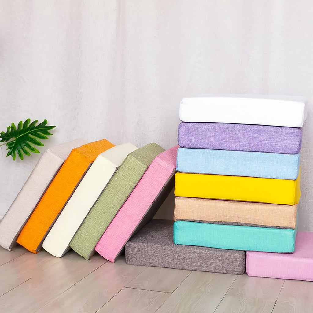 Khaki Linen Square Thickened Sponge Seat Cushion