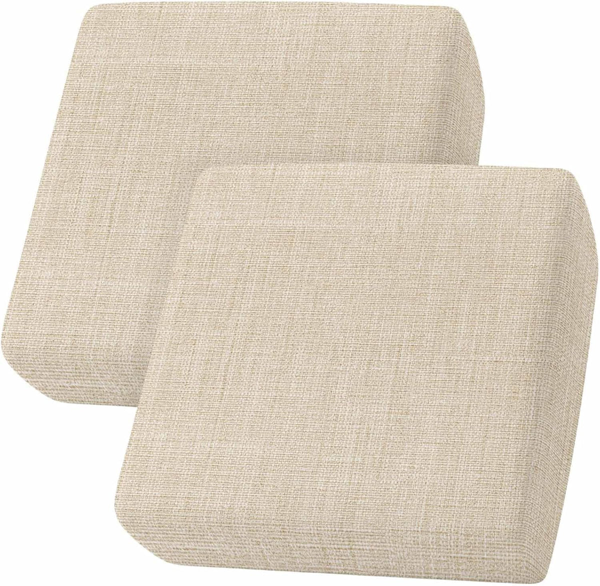 Beige Linen Stretch Sofa Cushion Covers