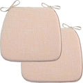Beige Linen U‑Shaped Dining Chair Seat Cushions