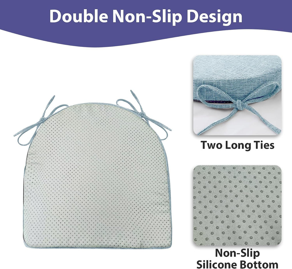 Light Blue Square Dining Chair Cushions