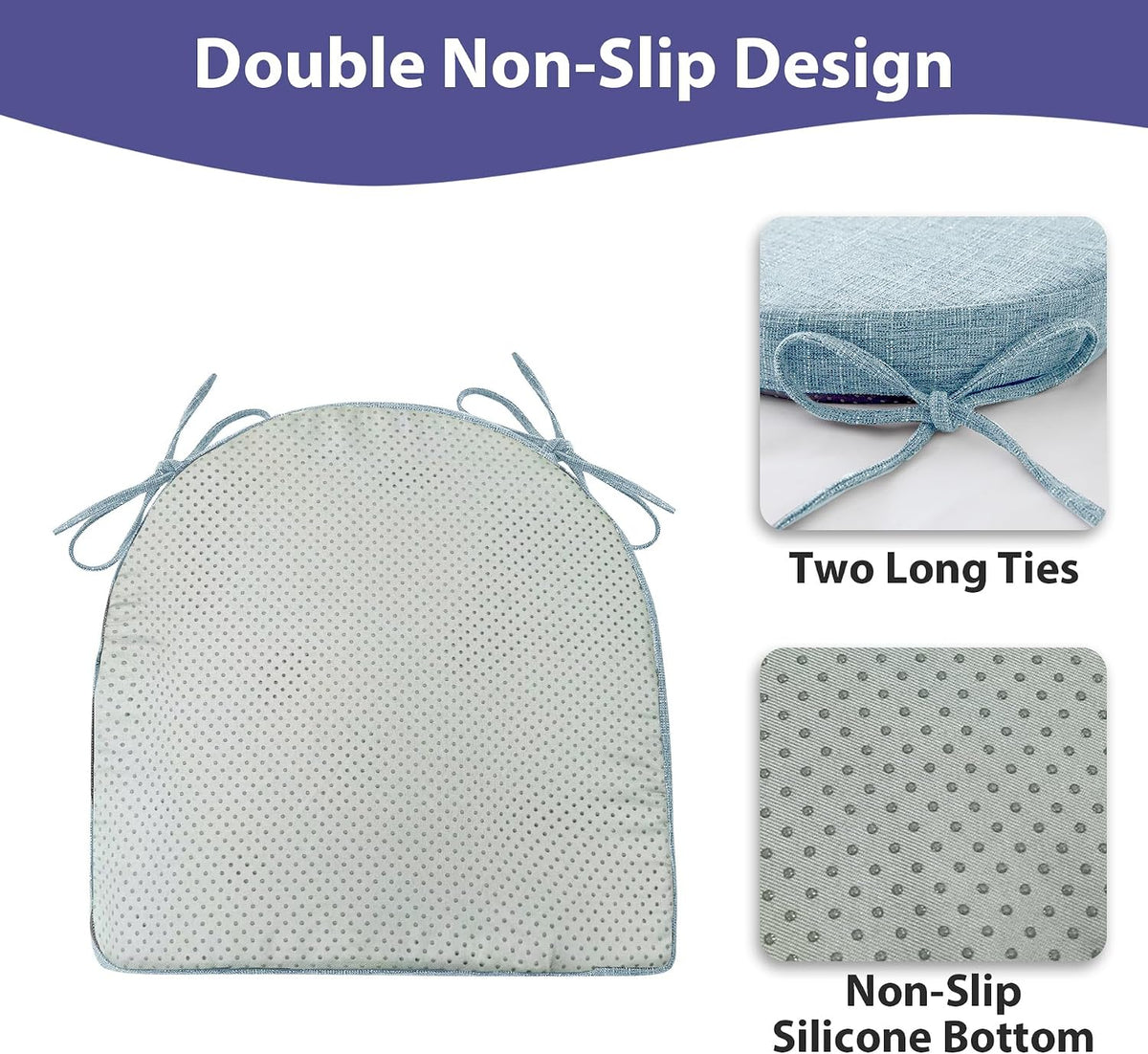 Light Blue Square Dining Chair Cushions