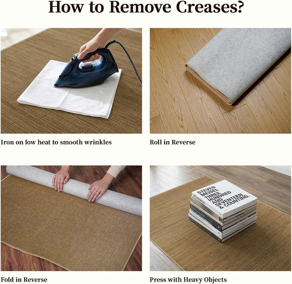 Beige Non‑Slip Jute Runner Rug