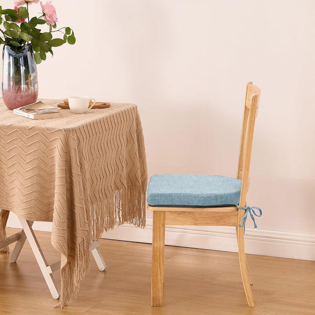 Light Blue Square Dining Chair Cushions