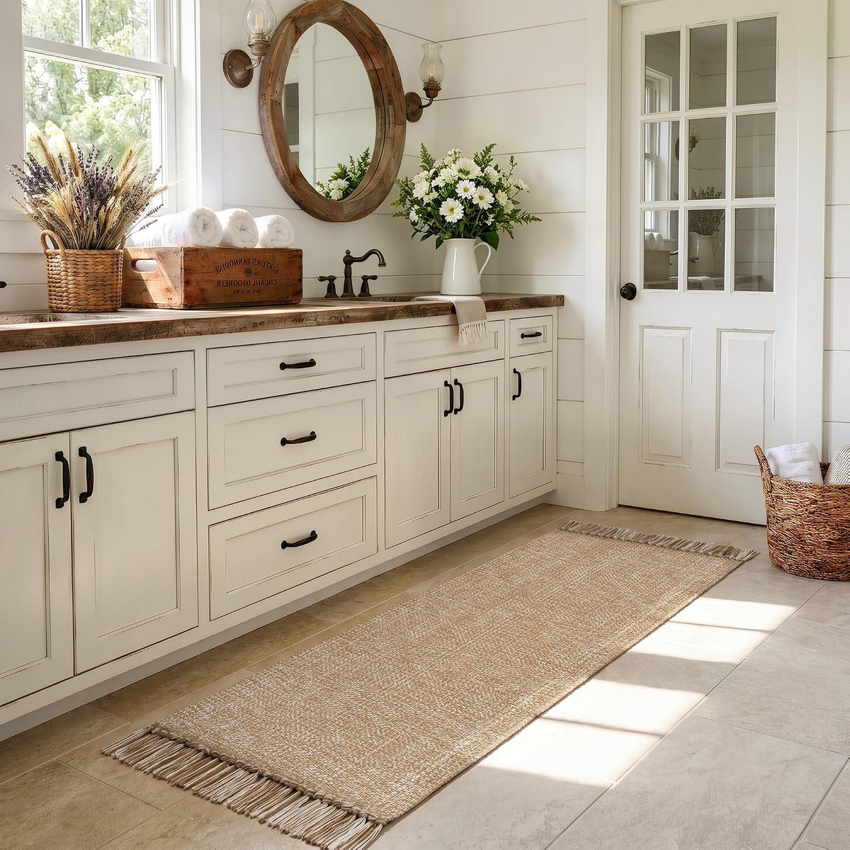 Modern Farmhouse Washable Runner Rug