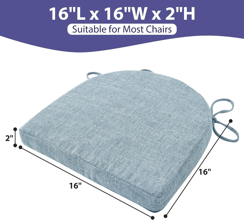 Light Blue Square Dining Chair Cushions