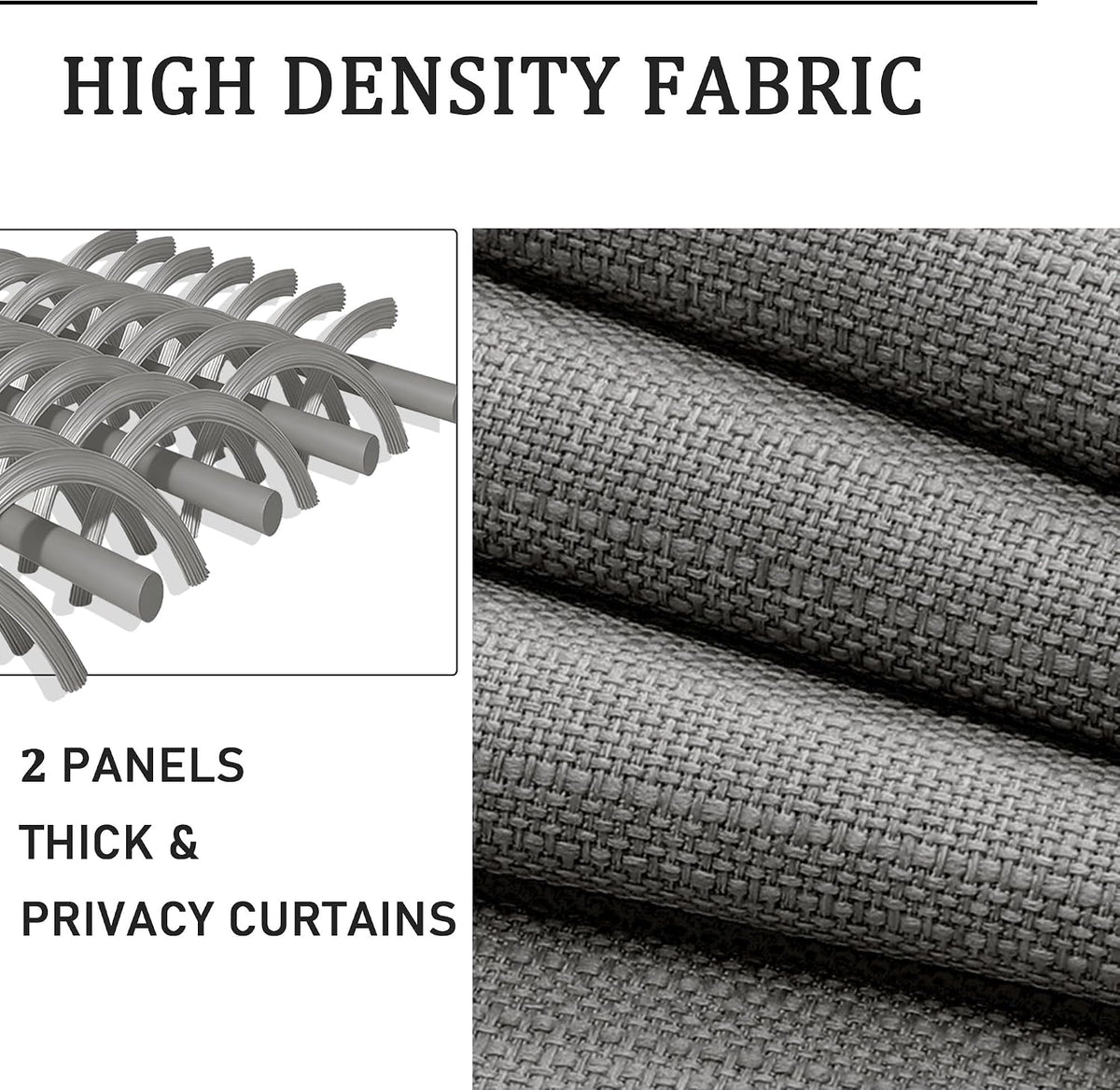 Light Grey Grommet Faux Linen Curtains