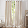 Cream Ivory Velvet Living Room Bedroom Curtains