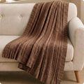 Dublin Taupe Cable Knit Cotton Throw Blanket