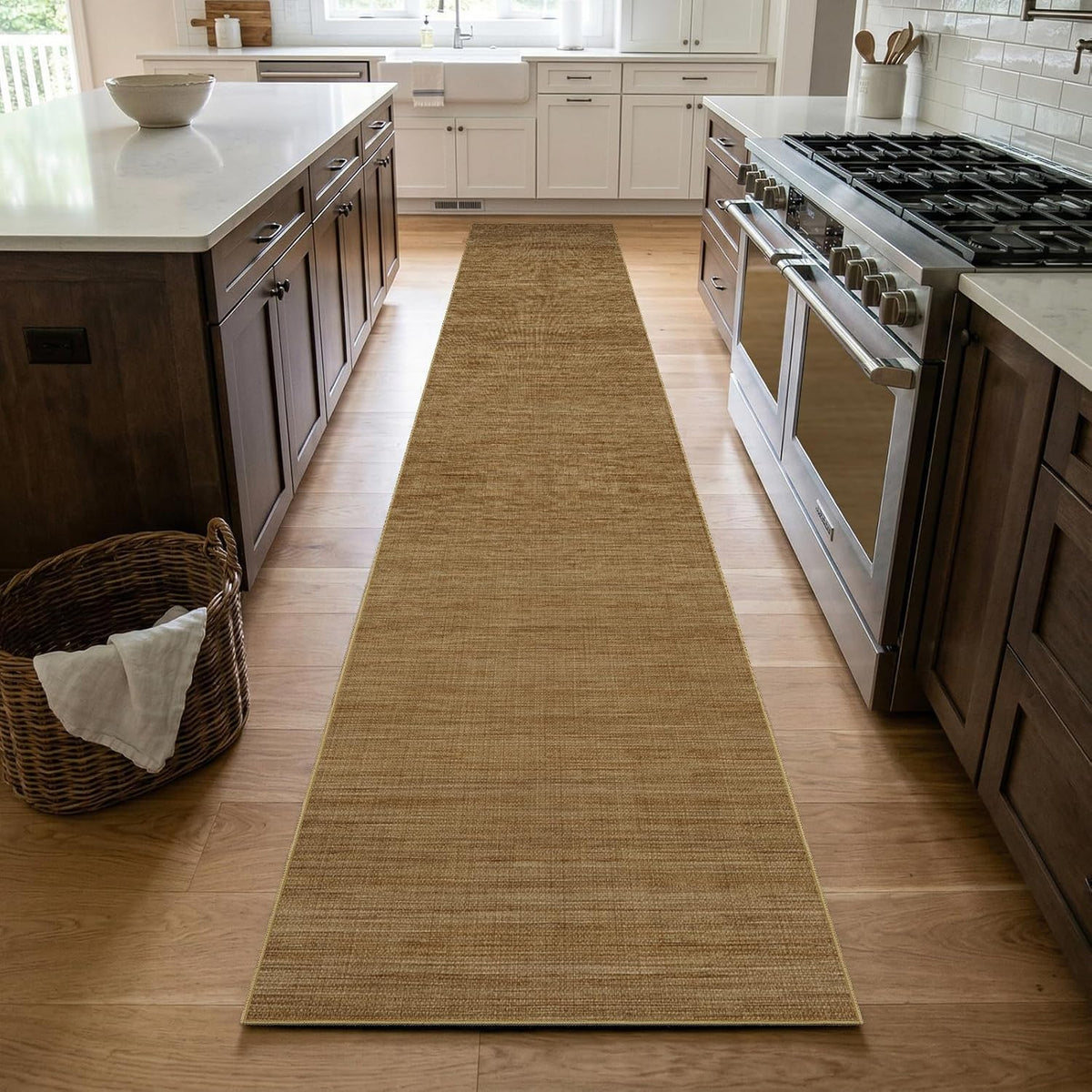 Beige Non‑Slip Jute Runner Rug