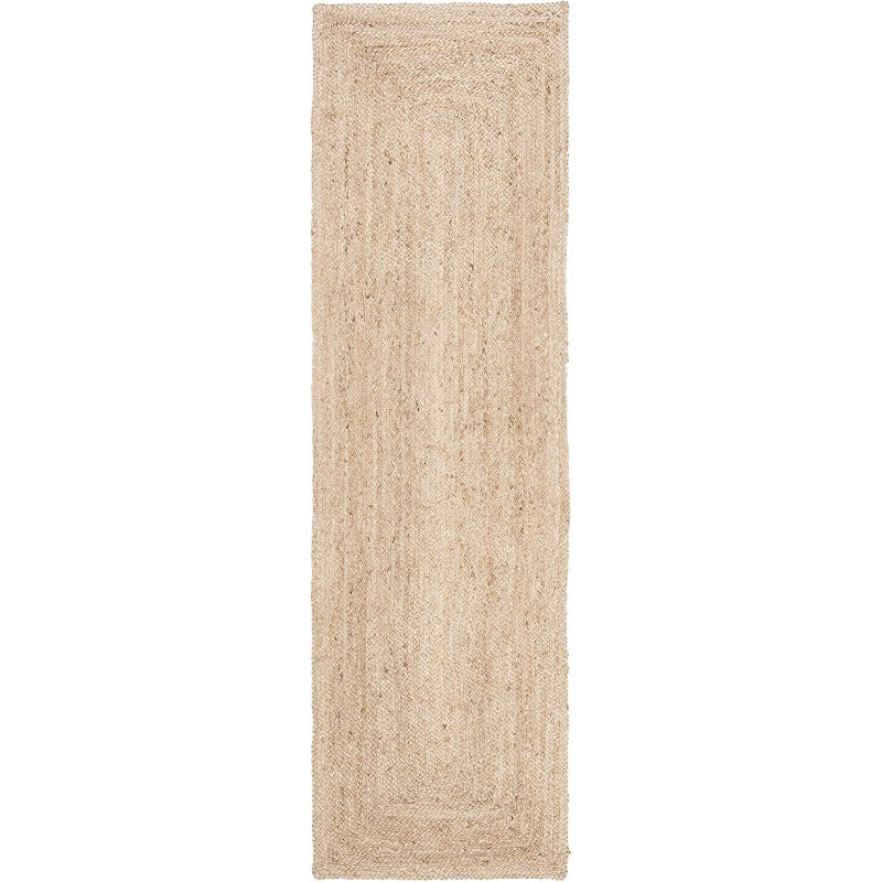 Brown Braided Flat Weave Jute Runner Rug