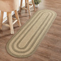Brands Tan Grey White Oval Jute Hall Runner Rug