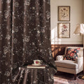 Brown Floral Velvet Vintage Curtains
