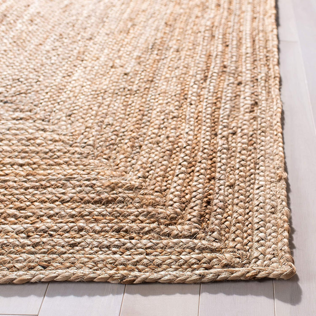 Brown Braided Flat Weave Jute Runner Rug