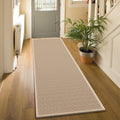 Khaki Natural Jute Non‑Slip Hallway Runner Rug