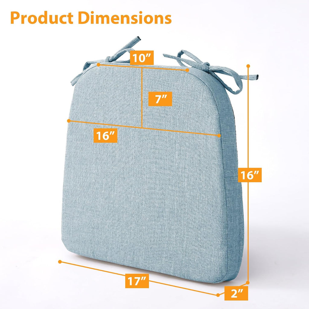 Light Blue D‑Shaped Dining Chair Cushions