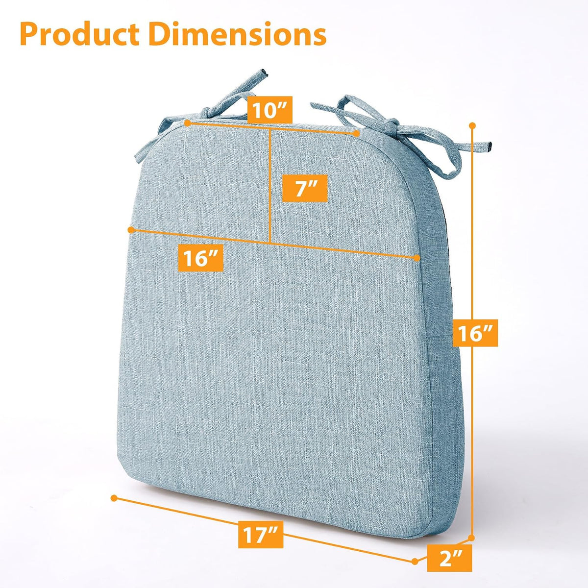 Light Blue D‑Shaped Dining Chair Cushions