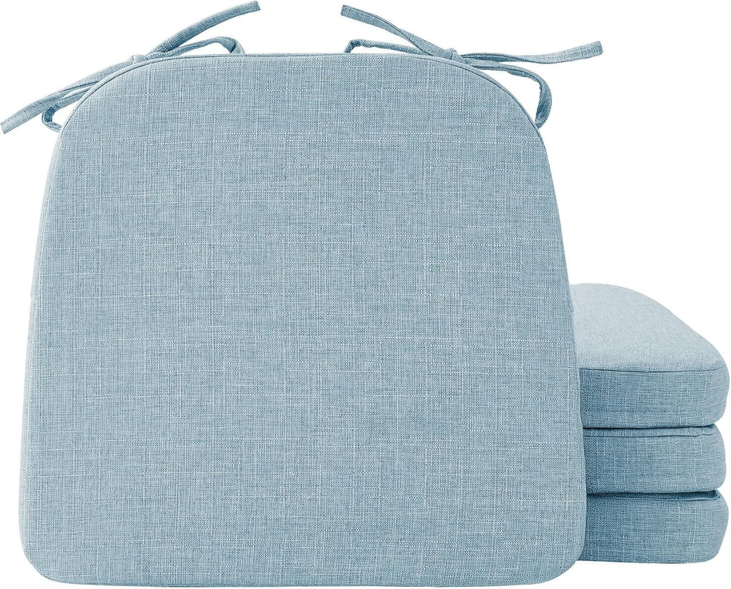 Light Blue D‑Shaped Dining Chair Cushions