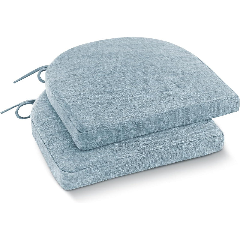 Light Blue Square Dining Chair Cushions